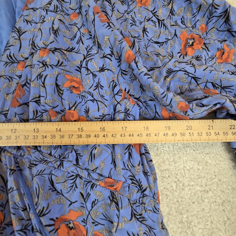 Free People Boho Mini Dress Women's Size L Blue Lined Pockets - Picture 8 of 10